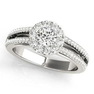 Best Deal 3Ct DE/VS Lab Grown Round Diamond Halo Engagement Ring 18K White Gold - Picture 1 of 23