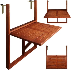 ® Tavolo Pensile in Legno Acacia Resistente & Pieghevole 65X45X87Cm Tavolino Da - Foto 1 di 12