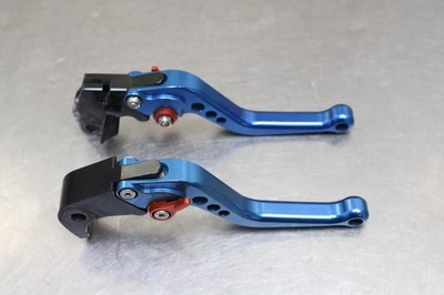 04-05 SUZUKI GSXR750 AFTERMARKET LEFT RIGHT CLUTCH BRAKE LEVERS BLUE - Image 1 of 4