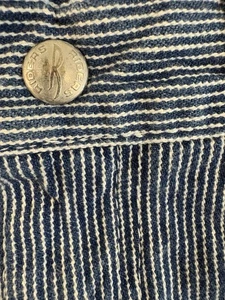 Wrangler Riders Boys Size 12 Month Denim Blue Jean Shorts Railroad Stripes - Picture 1 of 12
