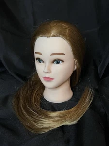 Hair Practice Head Mannequin Cosmetology Red Auburn Long Hair - Picture 1 of 7