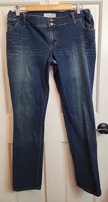 Pantalones de mezclilla rectos de maternidad Liz Lange para mujer talla 8 32x30,5 desgastados 95-35370 Foto 1 de 4