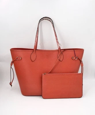 Bolso de Mano Louis Vuitton Neverfull MM Epi Cuero Rojo con Bolsa para Mujer Foto 1 de 4