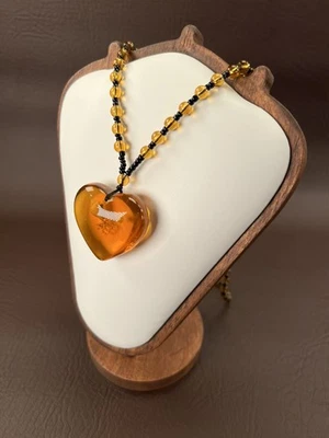 Сердце в форме меда цветной смолы подвеска ожерелье бисер цепочка - Изображение 1 из 4