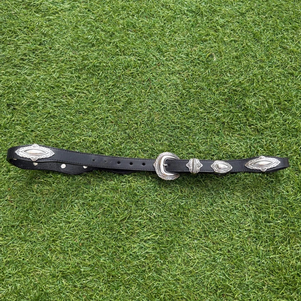 Cinturón de cuero Justin Western vintage concho grano cuero de vaca EE. UU. para mujer talla 32 Foto 1 de 4