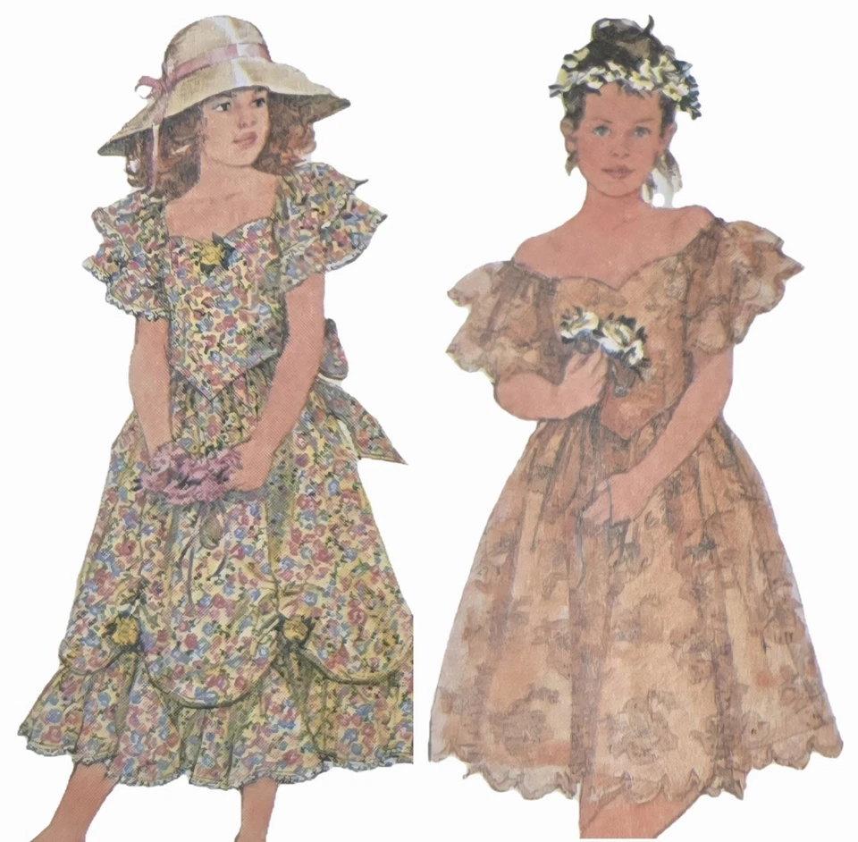 1980s Gunne Sax Bridesmaid Dress Overskirt Simplicity 8462 Sewing Pattern - Image 1 of 3