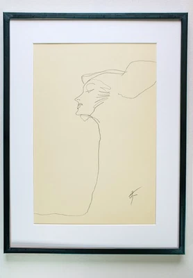 Lápiz Firmado René Gruau Original Atelier Estudio (36×50 cm) Dramático Capa y Capucha Foto 1 de 4