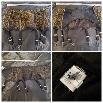 What Katie Did Leopard Mesh Sz 12uk/8us Garter Belt 6 Clips - Image 1 of 4