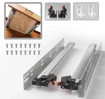 AOLISHENG 1 Pair Undermount Soft Close Drawer Slides 8 Inch NEW - Image 1 of 4