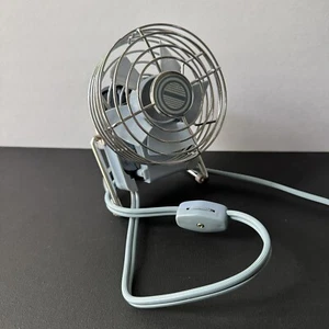 Vintage Kuo Horng Fan Blue Mini Desk Cradle Base KH-13SL Retro Taiwan 3 in Works - Picture 1 of 10