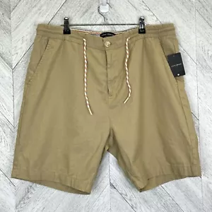 Lucky Brand Shorts Mens Size XL Khaki Tan Linen Blend Elastic Waist Pull On NWT - Picture 1 of 6