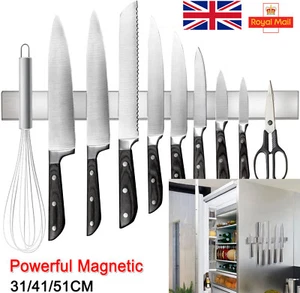 Strong Magnetic Knife Rack Holder Kitchen Utensil Storage Bar Strip Wall Mounted - Picture 1 of 18