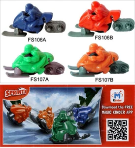 SNOWMOBILES COMPLETE SET OF 4 WITH ALL PAPERS KINDER JOY SURPRISE EGG TOYS 2015 - Picture 1 of 1