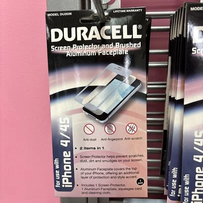 Protector Duracell y placa frontal de aluminio cepillado/Iphone 4/4S gris/5/Samsungs3 Foto 1 de 4