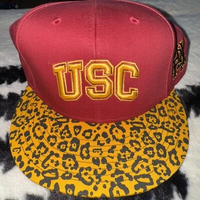 USC Retro SnapBack Hat. Leopard Print Rare By Hurley Embroidered Logo Rare - Image 1 of 4