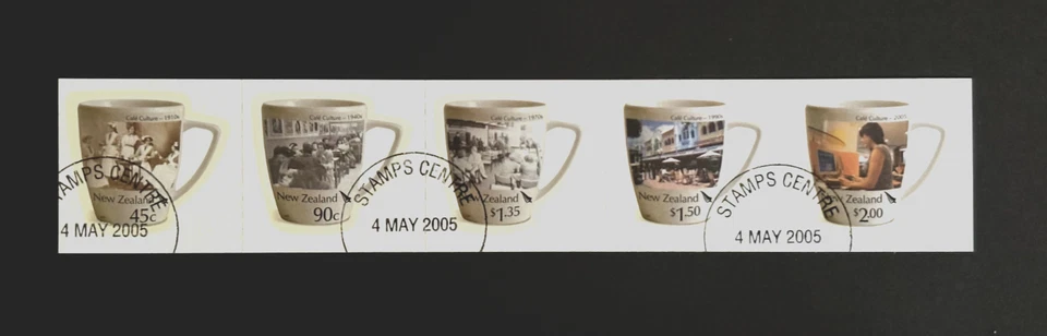 New Zealand: 2005,  Cafe Culture  FU  Horizontal Strip.. - Image 1 of 1