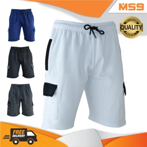 Pantaloncini da lavoro MS9 da uomo cargo jogging fondo in pile tuta pantaloncini da carico H15 - Foto 1 di 29