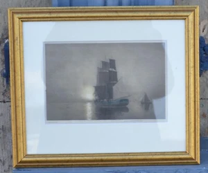 Aquatint "Becalmed" by Claude Rowbotham  framed - Picture 1 of 1