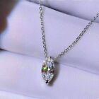 Lab Created Diamond 1.50 Ct Marquise Cut Solitaire Pendant 14K White Gold Plated