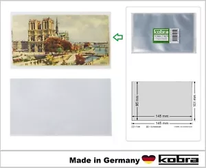 Protective Covers Postkartenhüllen Old Format 145x95mm Kobra T24 50 Pack - Picture 1 of 22