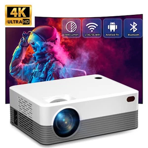 4K HD Projector Android WiFi Mini Beamer Home Theater Video with 100 inch Screen - Picture 1 of 14