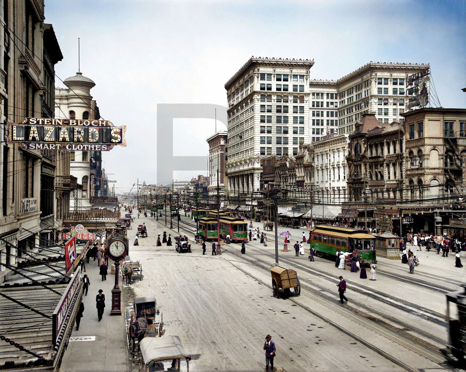 Impresión fotográfica de Canal Street 1910 en Nueva Orleans 11 x 14" Foto 1 de 1