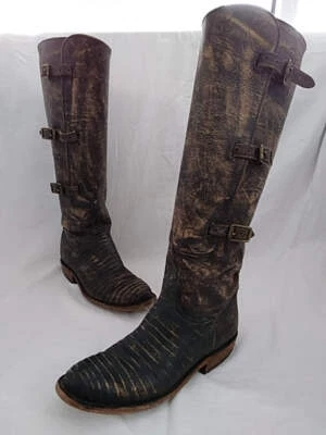 Botas de equitación LUCCHESE para mujer marrón cuero hechas a mano - talla 7,5 Foto 1 de 4