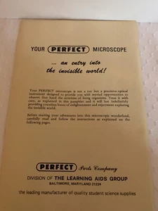Directions for a Vintage 1960’s Perfect #807 Microscope - Picture 1 of 3