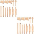  2 Sets Clay Carving Wood Tools Shaping Modeling Pottery Kits Child Mason Toy