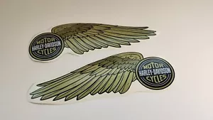 Harley davidson gold silver wings tank decal sticker kit 9,85x3,55" inches - Bild 1 von 3