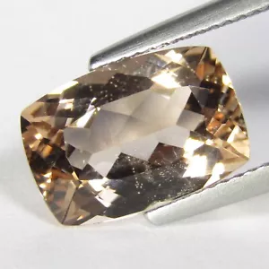 4.49Cts Really Unique 100% Natural Peach Color Morganite Cushion Shape - Picture 1 of 4