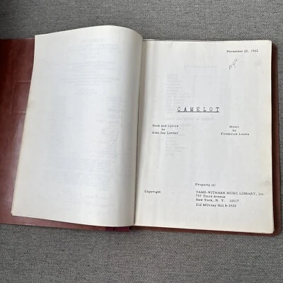 Camelot by Alan J. Lerner 1962 Musical Play Tams-Witmark RENTAL Script - Image 1 of 4