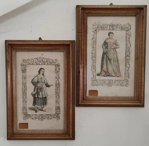 2 quadri con stampe di figurini di moda fine '800 - Foto 1 di 3