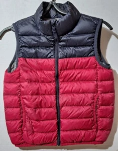 NET Kids Down Light Kids Puffer VEST Packable Size 8 Red Blue Pockets Full Zip - Picture 1 of 7