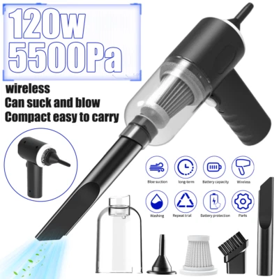 DUOERLAN 2 in 1 Cordless Electric Air Duster 45000RPM Hi-Pressure Computer Car Cleaning