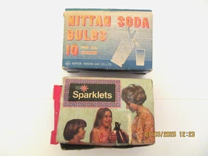 VINTAGE SPARKLETS x 8 & NITTAN x 9 SODA SYPHON BULBS + 2 BULB/CARTRIDGE HOLDERS - Picture 1 of 7