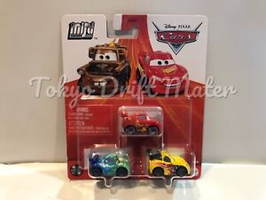Disney Pixar Cars 3 PACK JEFF GORVETTE CARLA VELOSO MCQUEEN MINI RACERS TOKYO