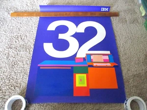 1970s VTG IBM 32 POSTER-PRINTED IN FRANCE-23.5"x31"- 16-IT SYSTEM/32 IBM 5320 - Picture 1 of 22