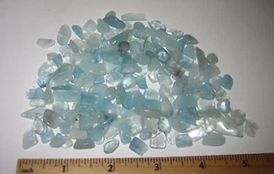 120+ TUMBLED POLISHED TINY 0.1"-0.8" AQUAMARINE BLUE BERYL CRYSTAL STONES 82g *A - Picture 1 of 3