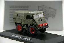 1/43 scale Mercedes Benz Unimog 401 diecast car model with ceiling for collection