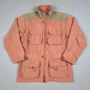 Vintage L.L. Bean Safari Jacket Mesh Vented Size L Salmon Pink Convertible 90s - Picture 1 of 20