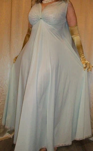 Vtg Claire Sandra Lucie Ann Mint Sweep Nylon Nightgown 36 - Picture 1 of 6
