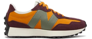 New Balance 327 Zapatillas Informales Zapatos Hombre 12 Madras Naranja Borgoña - Imagen 1 de 20