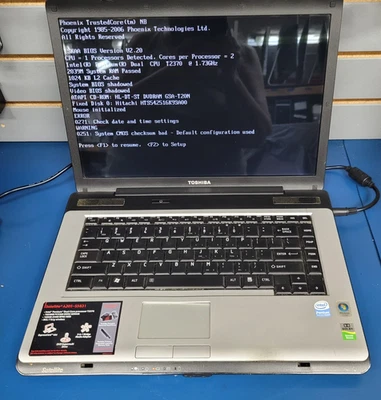 Toshiba Satellite A205-5831  Intel Pentium 2370 @1.73 GHz 2GB RAM No HDD - Image 1 of 4