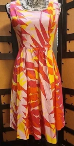 Plenty Dresses By Tracy Reese Bright Patterned A-line Size 6 Cotton Dress Pre-O. - Picture 1 of 14