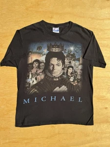 Maglietta Michael Jackson Vintage Thriller Y2K Rap Rock Pop Music Band Sbiadita Nera - Foto 1 di 13