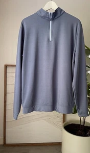 Men's PETER MILLAR Wicking Blue 1/4 Zip Pullover Jacket Lighthouse Size Large L - Picture 1 of 5