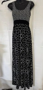 Michael Kors Women's Blk/Wht Geometric Print Maxi Tank Dress Stretchy XS/XP - Picture 1 of 9