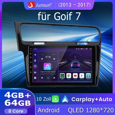 4+64G Android14 Für Golf VII 7 2013-2017 Autoradio Navigation GPS CarPlay 8 Kern - Bild 1 von 4