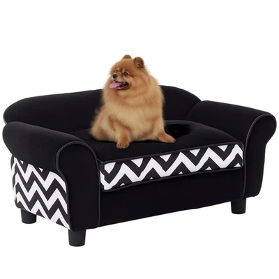 Sofá cama PawHut perro gato para perros XS con cojín de esponja extraíble - negro Foto 1 de 4